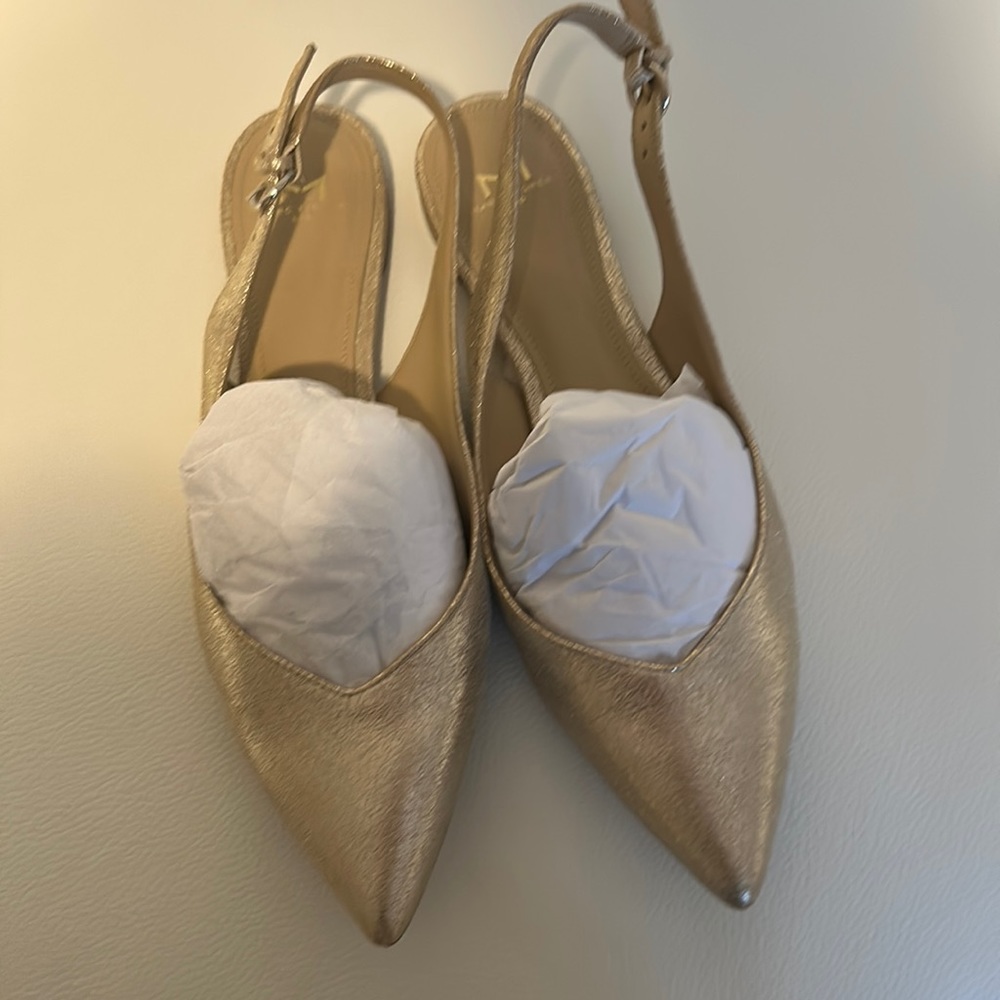 GOLD FLAT SLINGBACK Shoes 8M